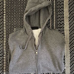 Solid grey H&M zip-up hoodie
